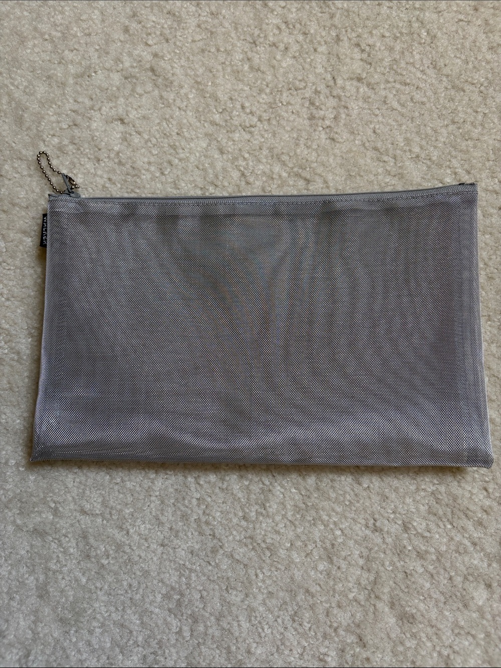 Gray Walker Mesh Zip Pouch